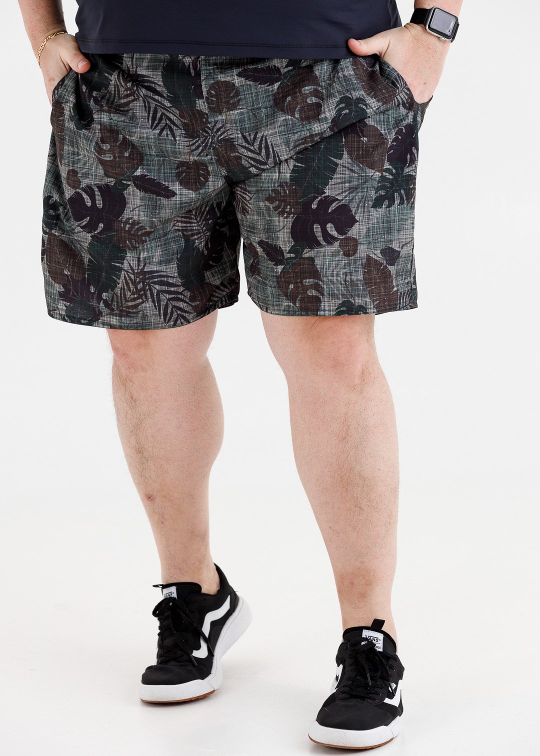 Shorts de Banho Estampado Plus Size - Foliage - MarAdentro