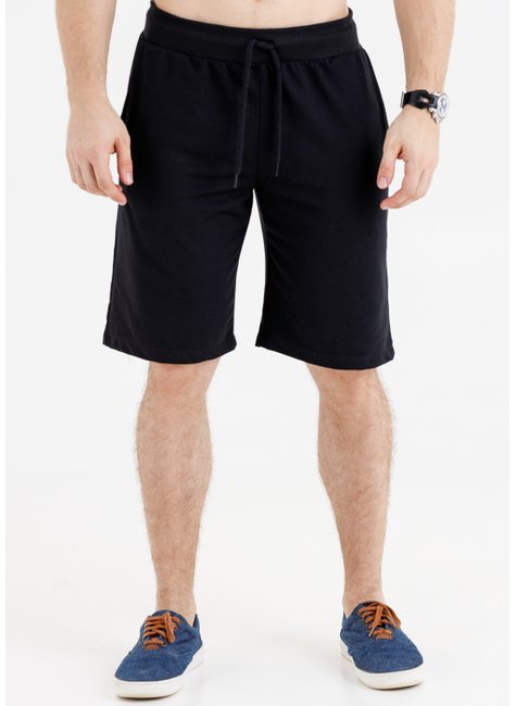 Bermuda Moletom Lisa Preto